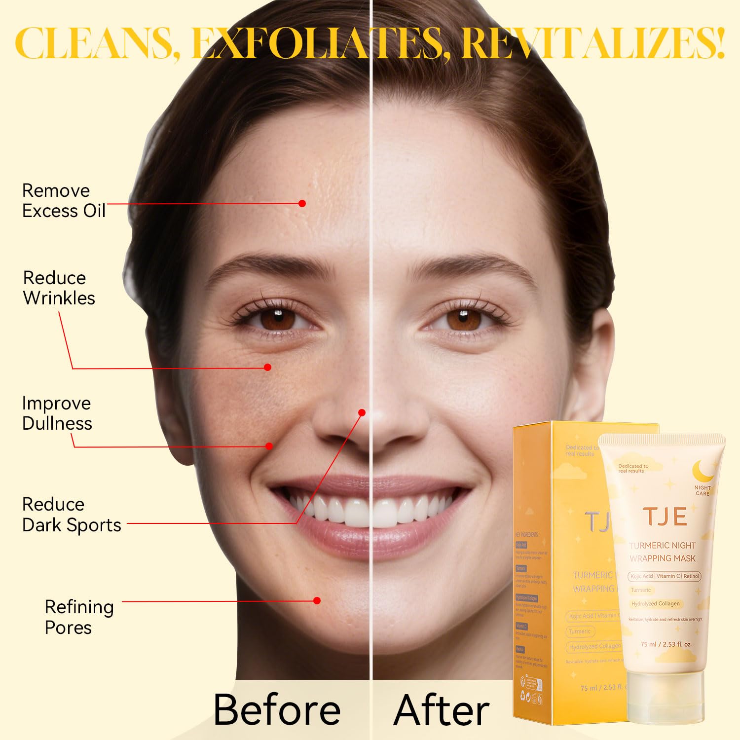 Turmeric Collagen Night Mask jar – TJE Skincare