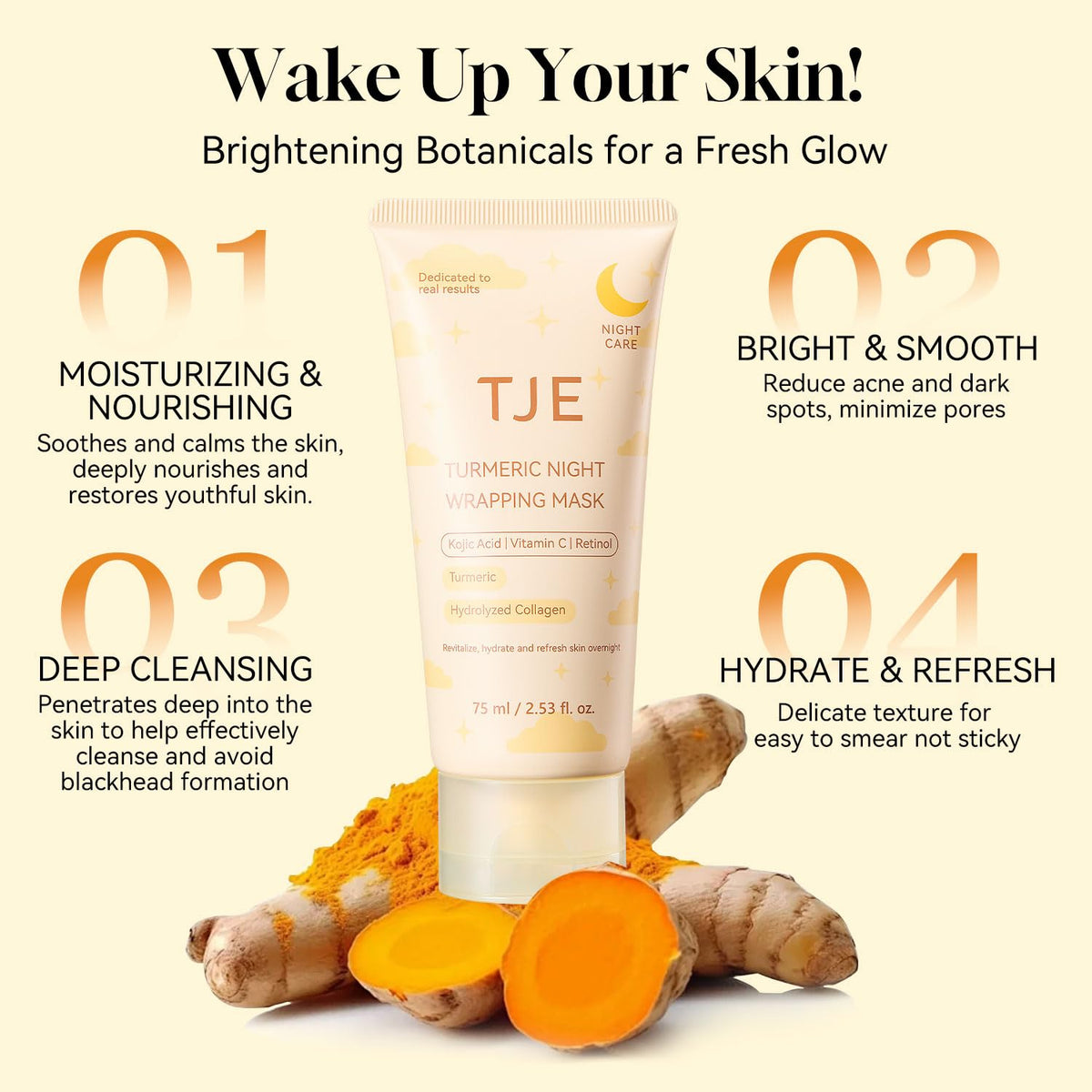 Turmeric Collagen Night Mask jar – TJE Skincare