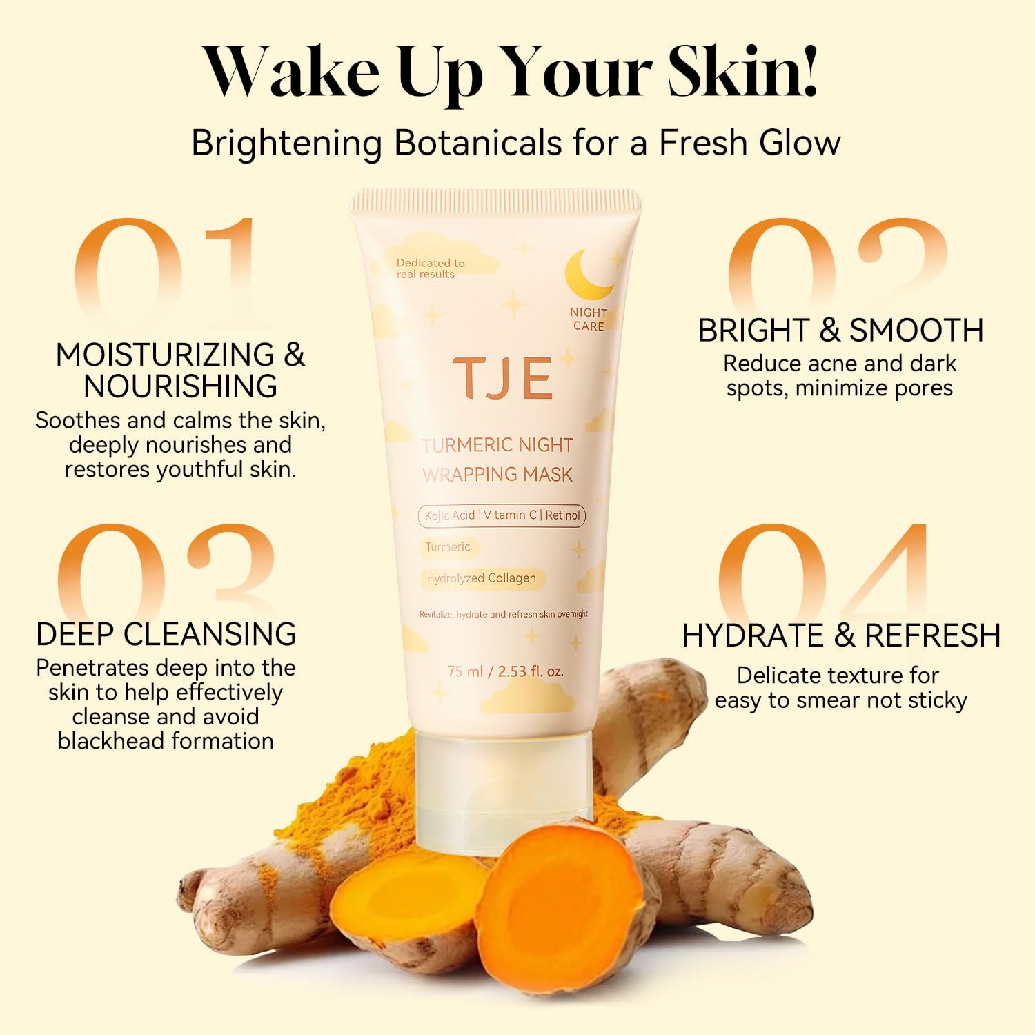 Turmeric Collagen Night Mask jar – TJE Skincare