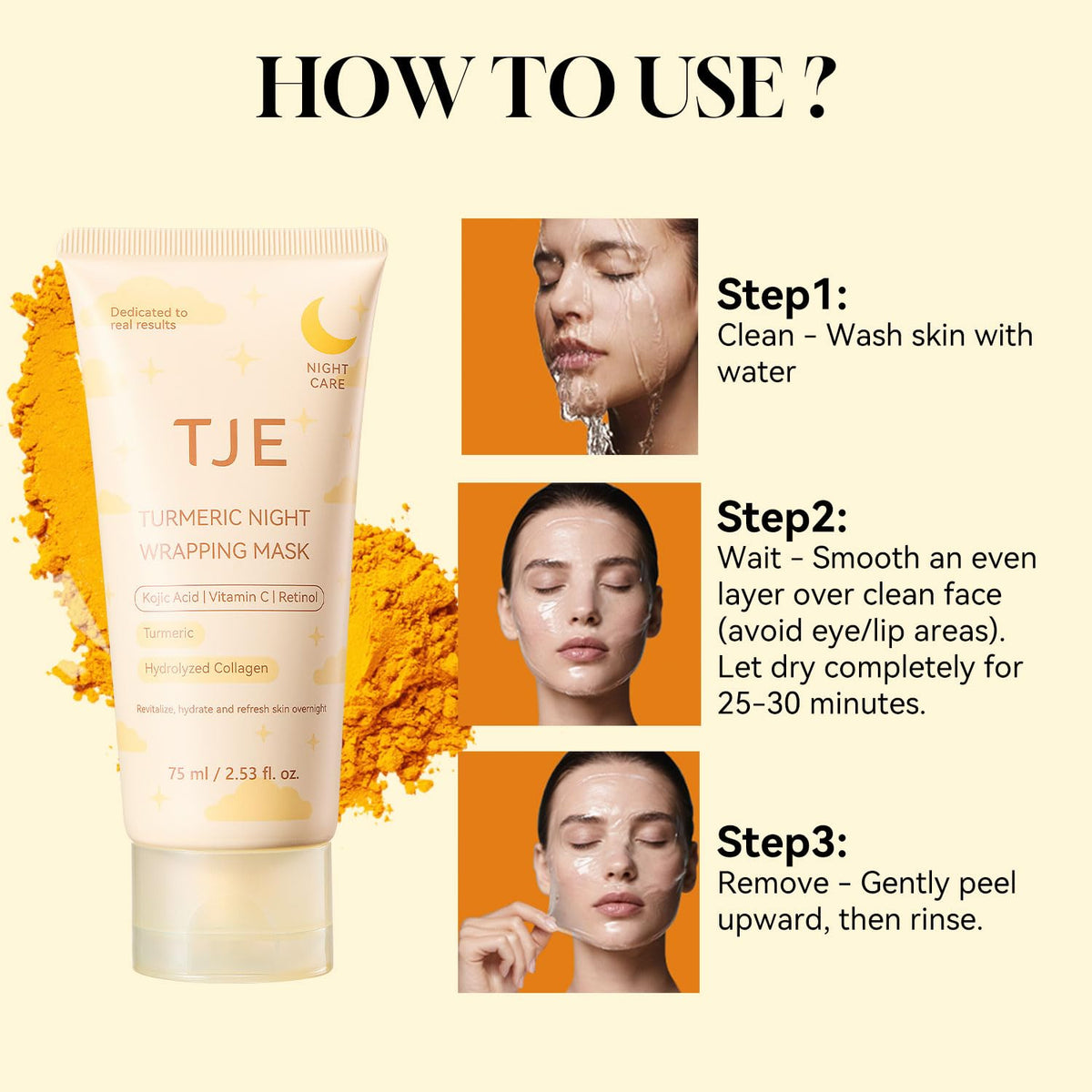 Turmeric Collagen Night Mask jar – TJE Skincare