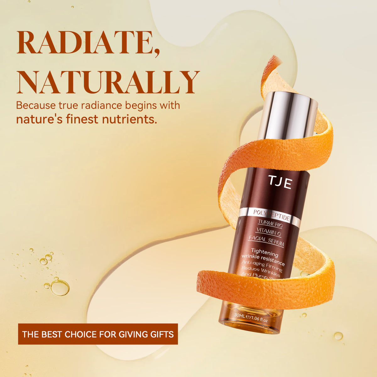 Applying Vitamin C Turmeric Face Serum to face