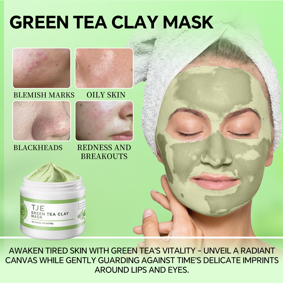 Green Tea Clay Mask | Detox & Soothe Skin – TJE Skincare