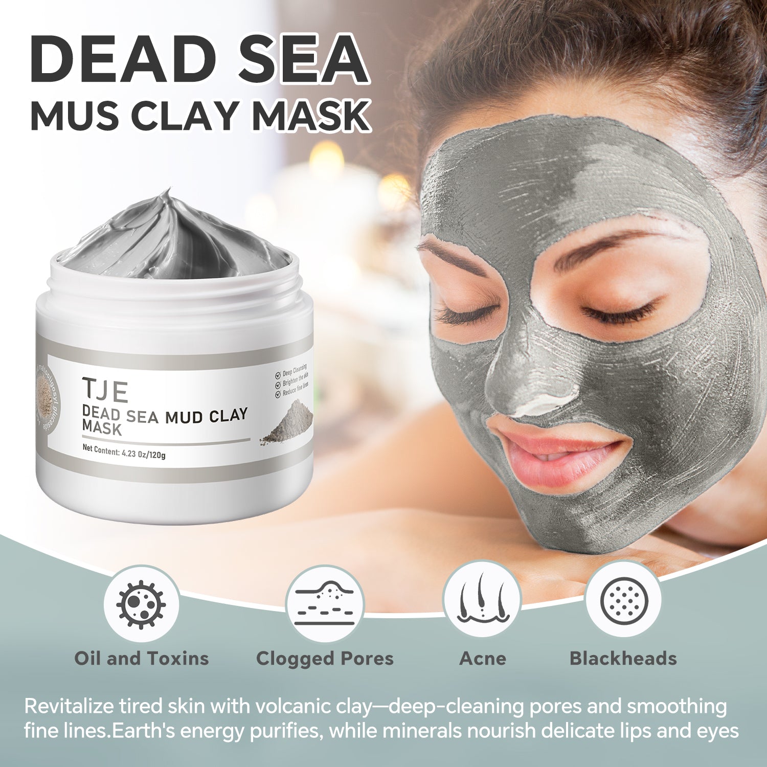 Dead Sea Mud Clay Mask jar – TJE Skincare