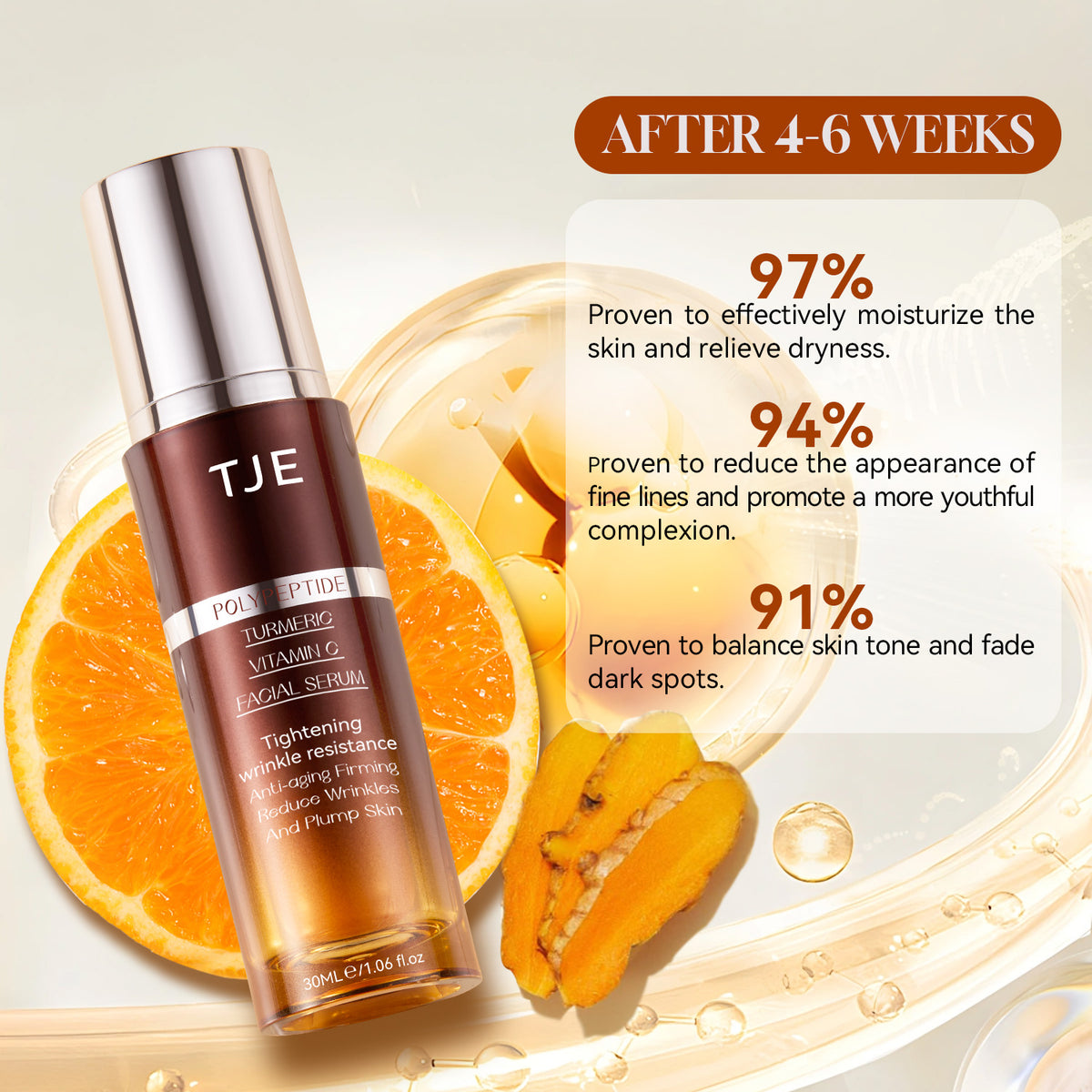 Applying Vitamin C Turmeric Face Serum to face