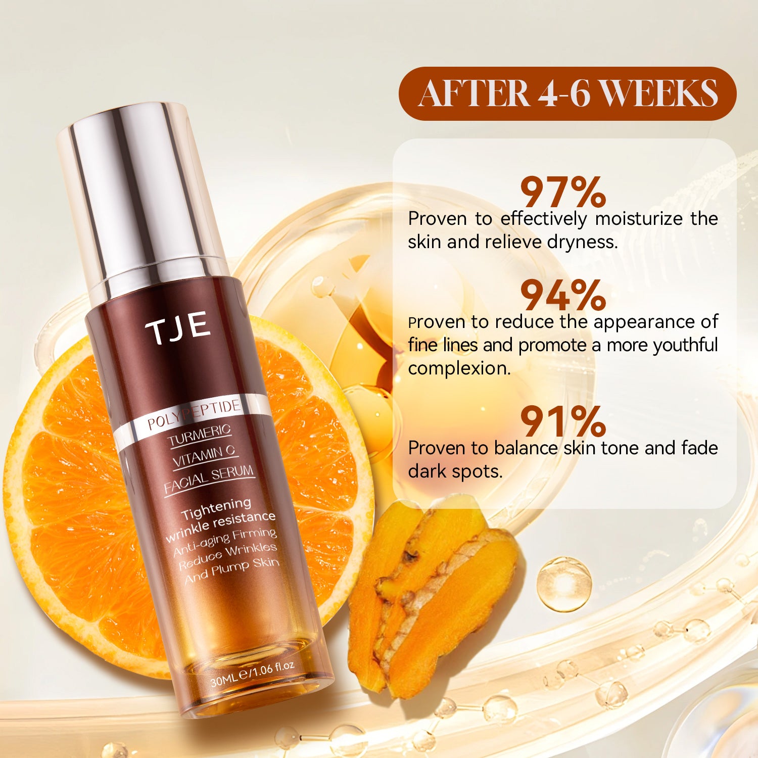 Applying Vitamin C Turmeric Face Serum to face