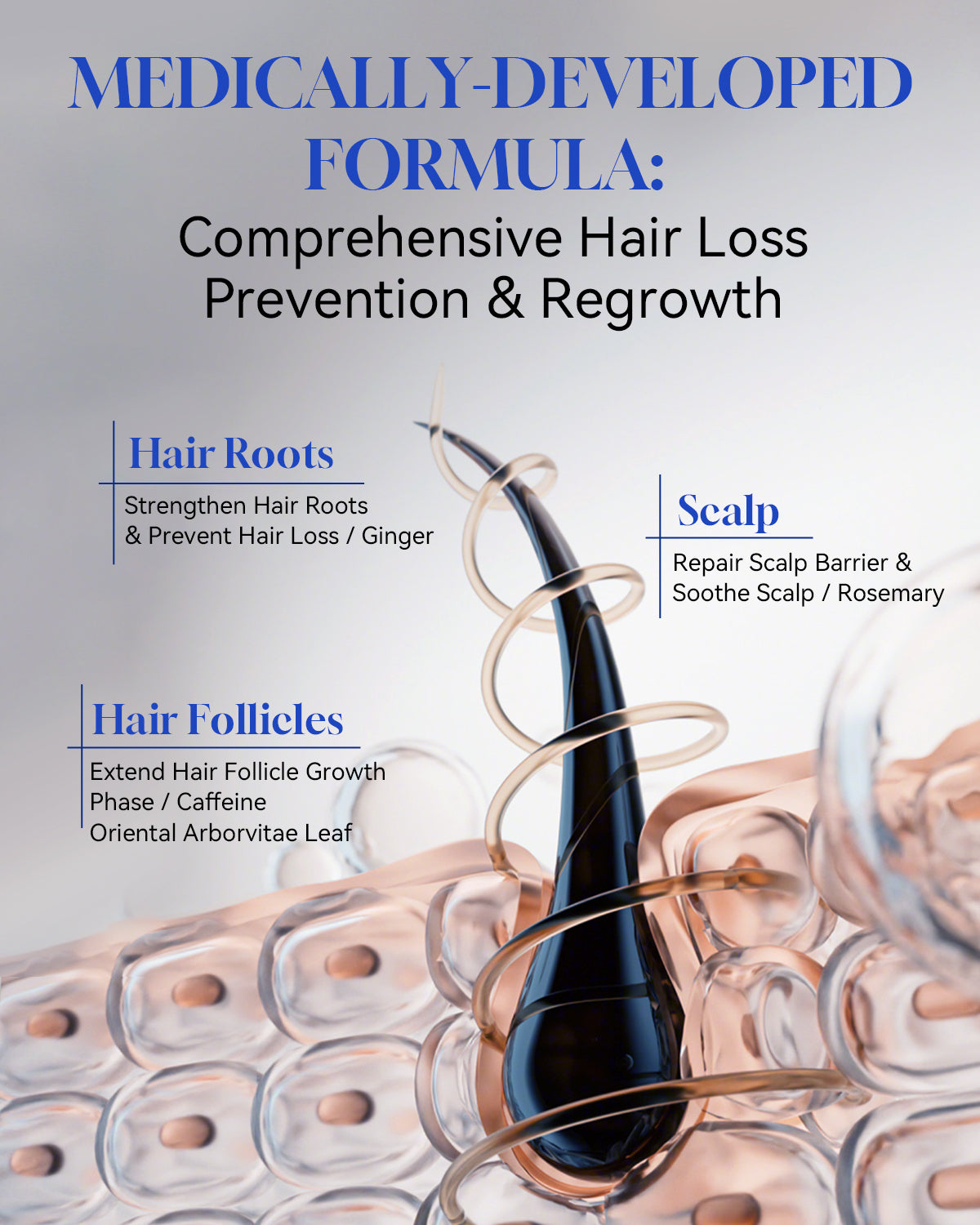 Applying Hair Growth Serum to scalp